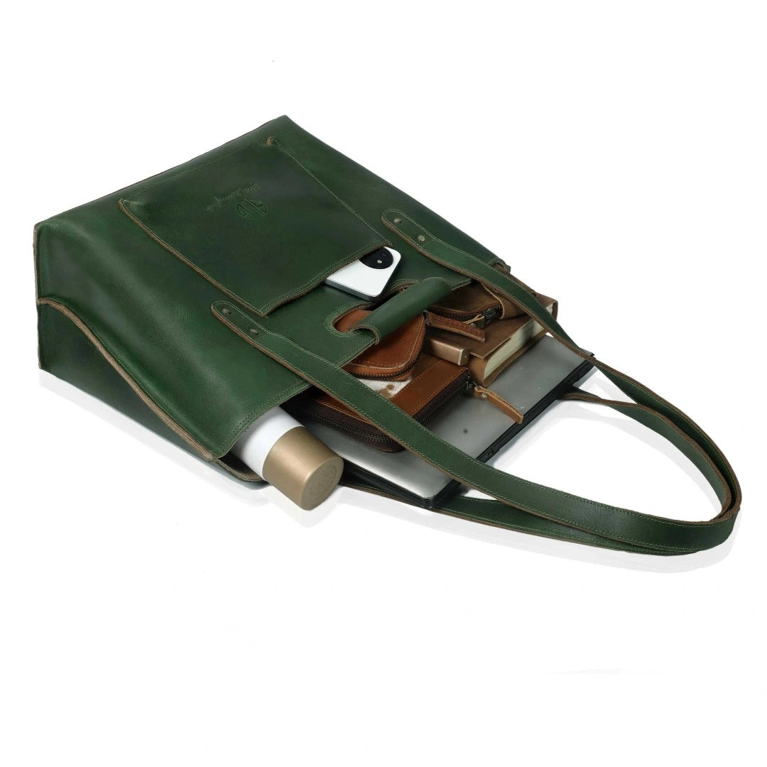 The Wine Leather Tote Bag