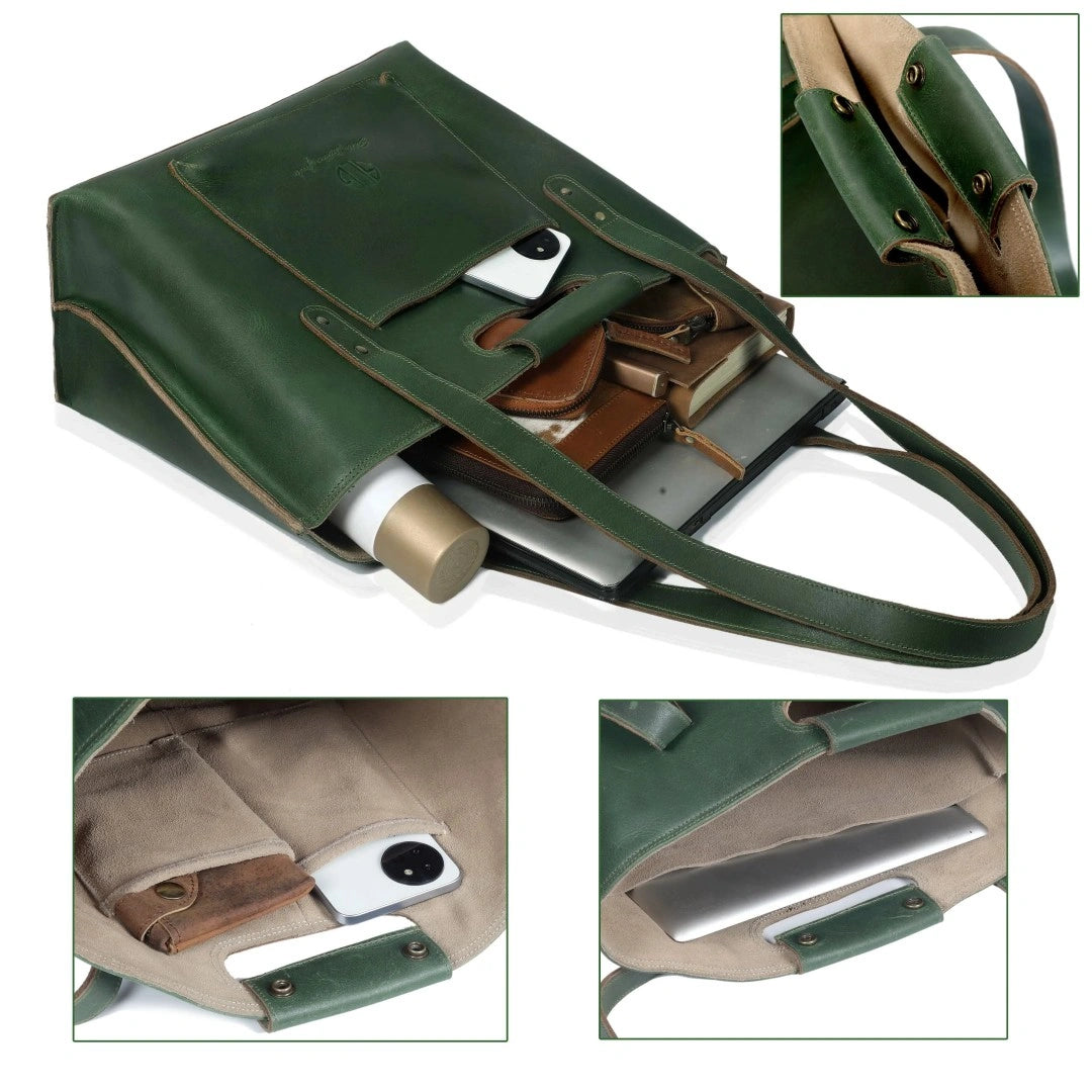 The Wine Leather Tote Bag