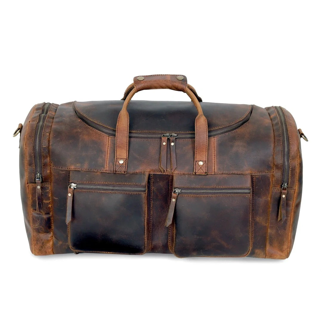Vintage Radiant Buffalo Leather Duffle Bag
