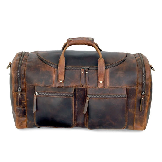 Vintage Radiant Buffalo Leather Duffle Bag