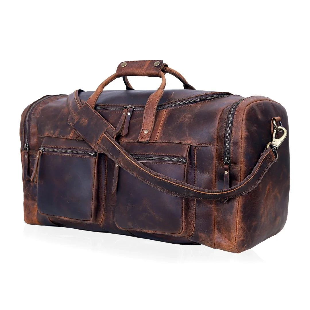 Vintage Radiant Buffalo Leather Duffle Bag
