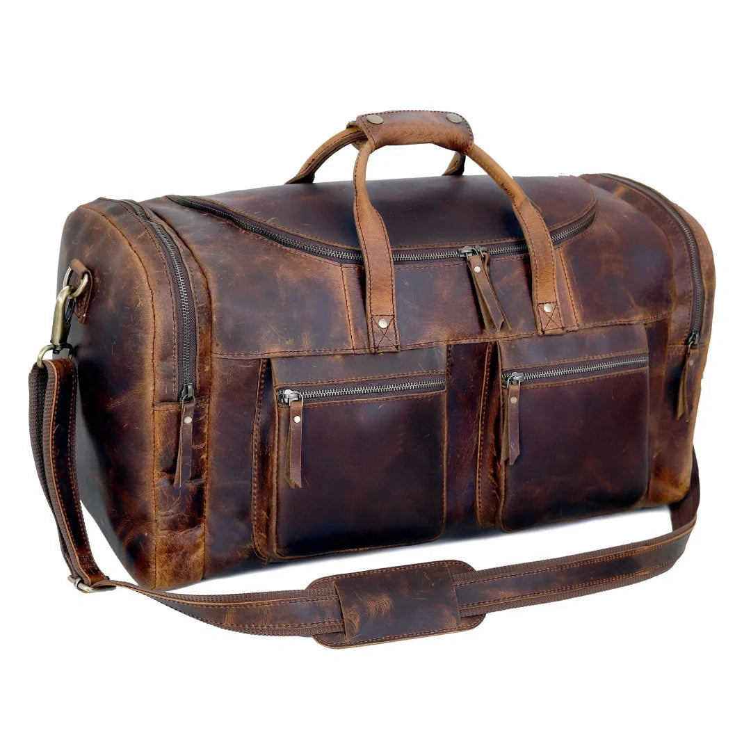 Vintage Radiant Buffalo Leather Duffle Bag