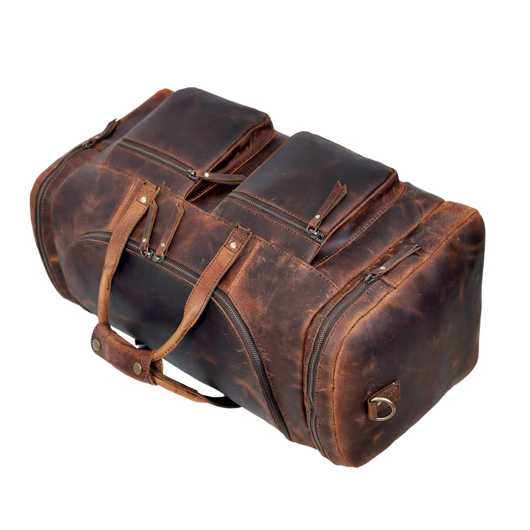 Vintage Radiant Buffalo Leather Duffle Bag