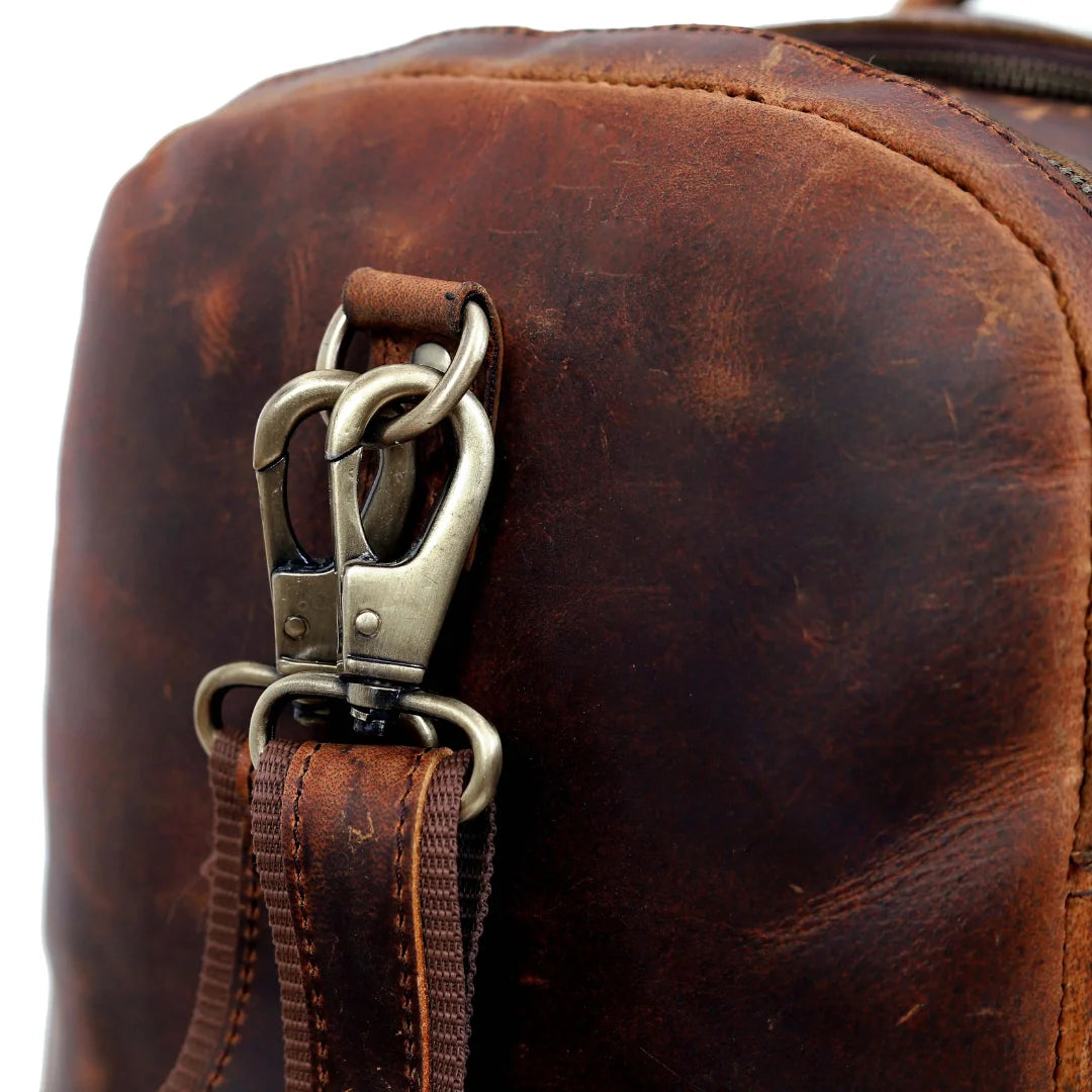 Vintage Radiant Buffalo Leather Duffle Bag