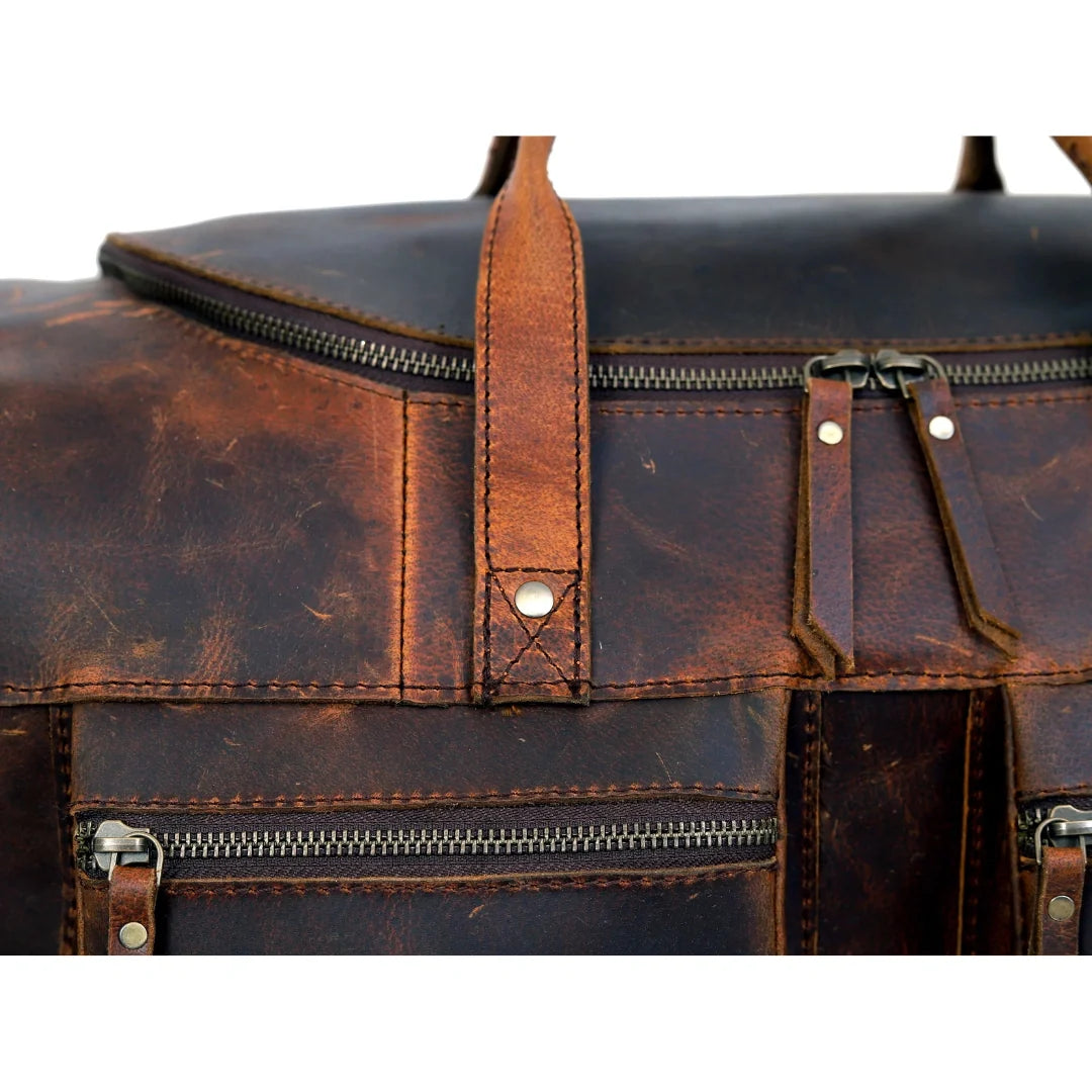 The Drifter Duo - Buffalo Leather Duffle Bag & Backpack Combo