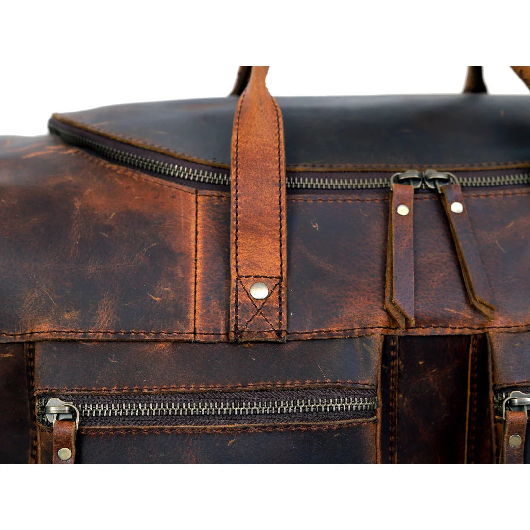 Vintage Radiant Buffalo Leather Duffle Bag